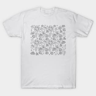 Black and White Christmas pattern T-Shirt